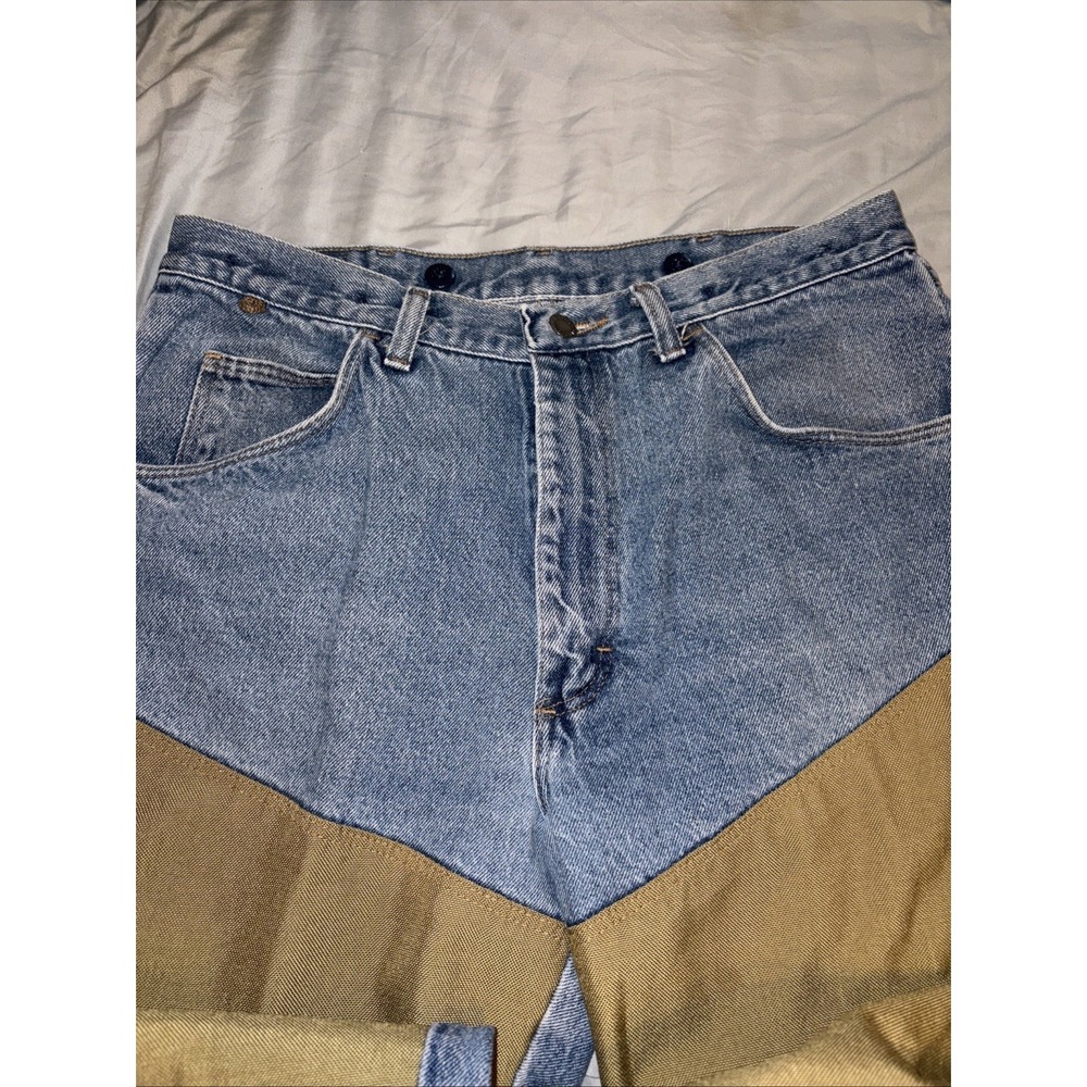 Vtg 90s Men's 34x 32 Wrangler Rugged Wear Brush 2 Tone Jeans - Picture 2 of 10